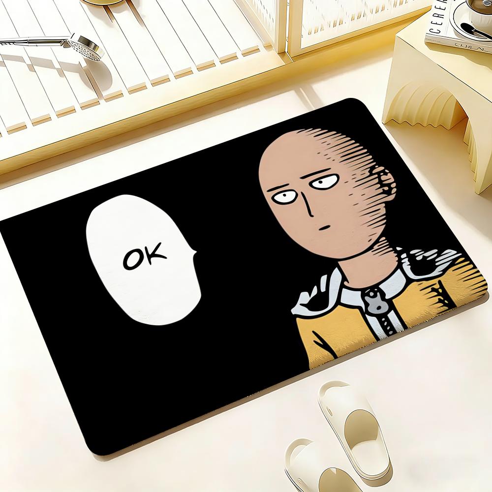 Anime Hot O-One-Punch Man Floor Mat Bedroom Living Room Flannel Door Mat Non-Slip Home Decor