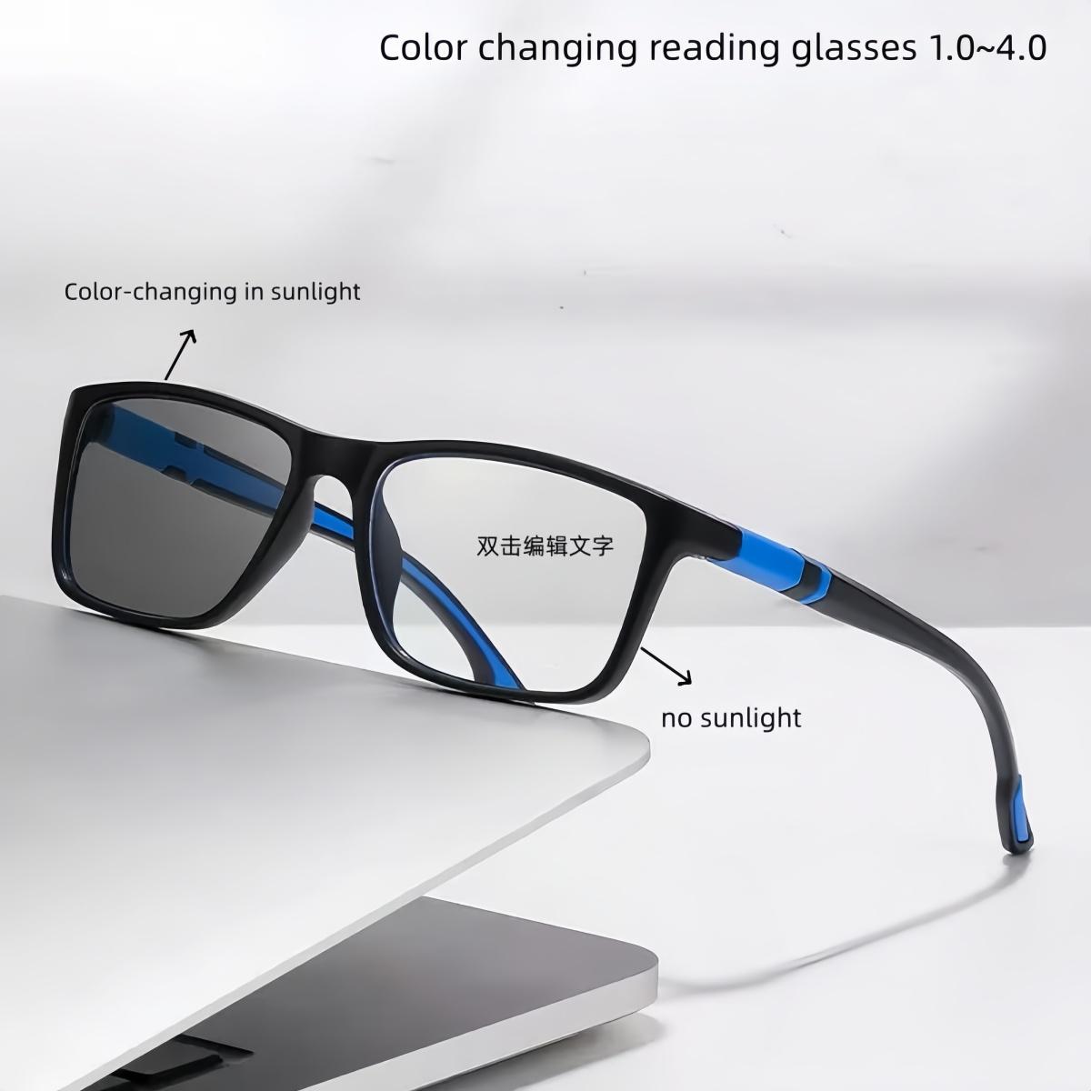 

European and American fashionable color changing reading glasses, lightweight anti blue light and anti eye fatigue reading glass +400