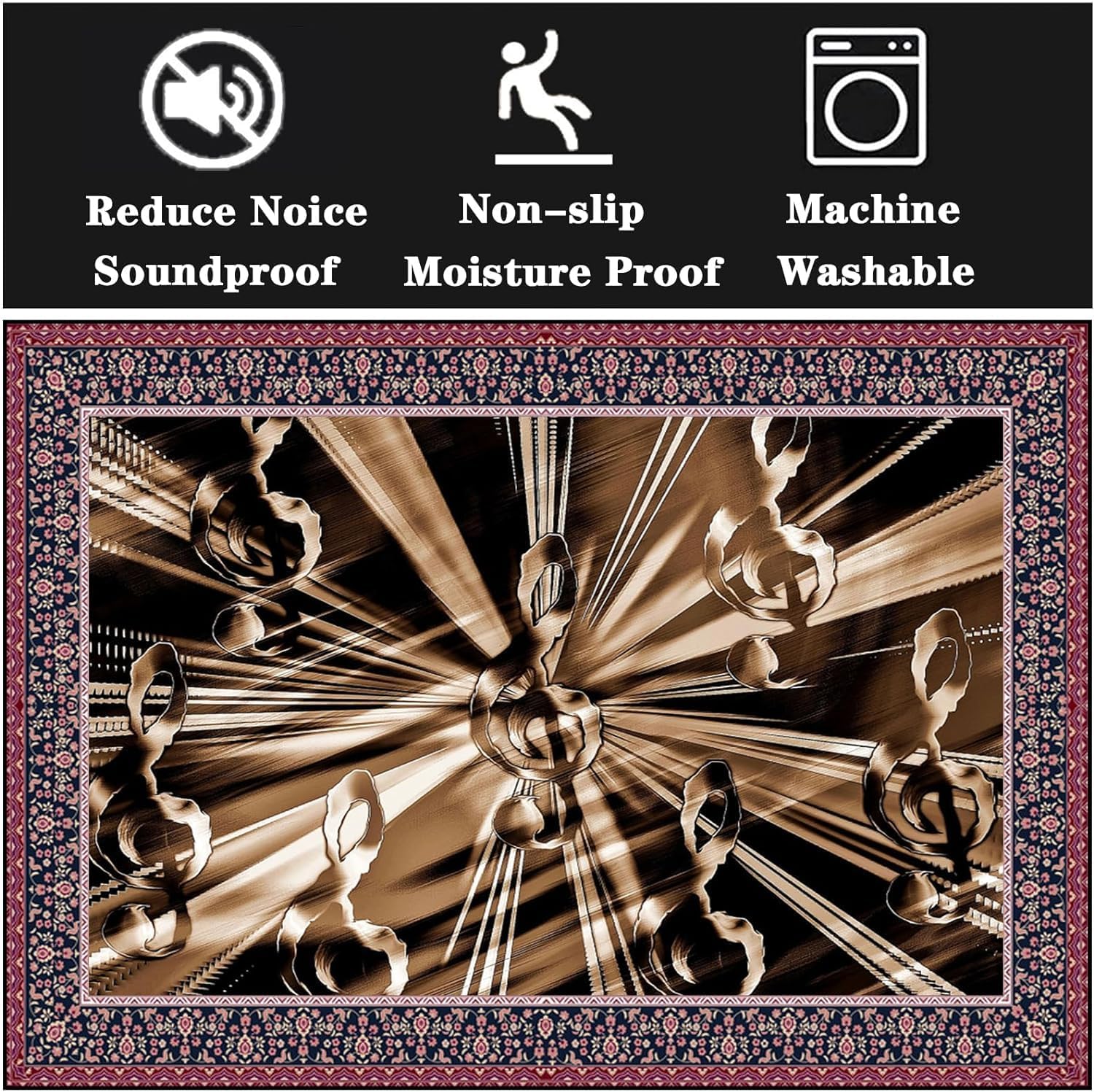 All-in-One Drum Mat, Non-Slip Soundproofing Rug