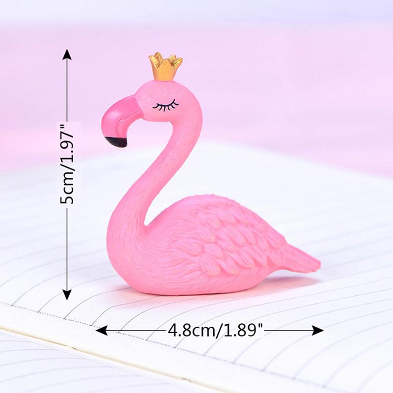 Pink Resin Flamingo Figure Wear King Queen Crown Home Ornament Wedding Gift