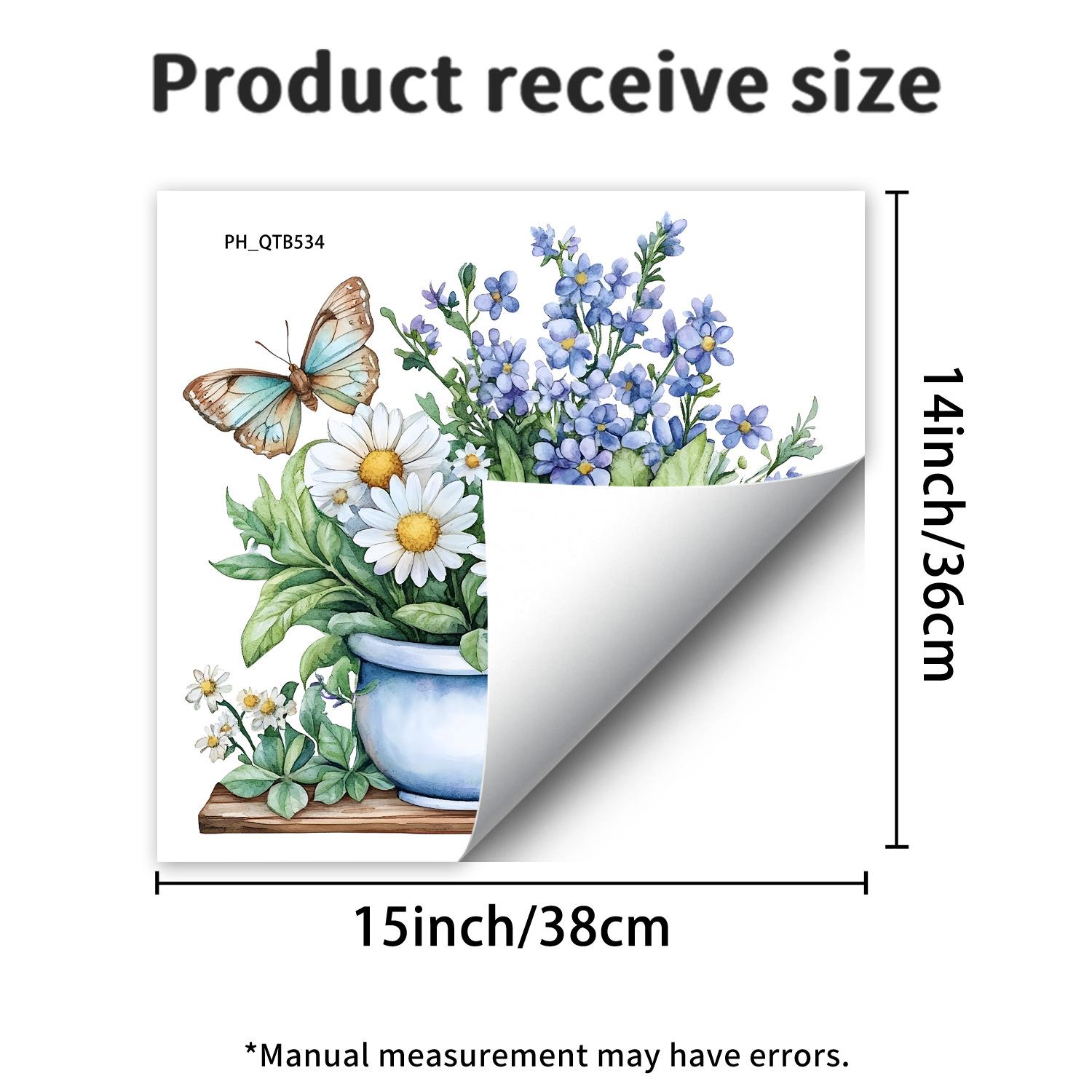 

Colorful Blue Flower Potted Plants Living Room Bedroom Entrance Hall Corridor Decoration Beautification Wall Stickers