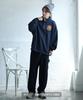 [IMPROVES] [SIDEWAYSTANCE] Thick Embroidered Circle Logo Fleece Half-Zip Sweatshirt
