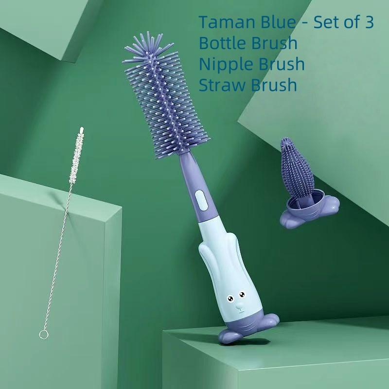 3-in-1 Silicone Removable Multi-Purpose Cleaning Brush for Home Cleaning Handle Style for Bathroom Use Box Packing M
