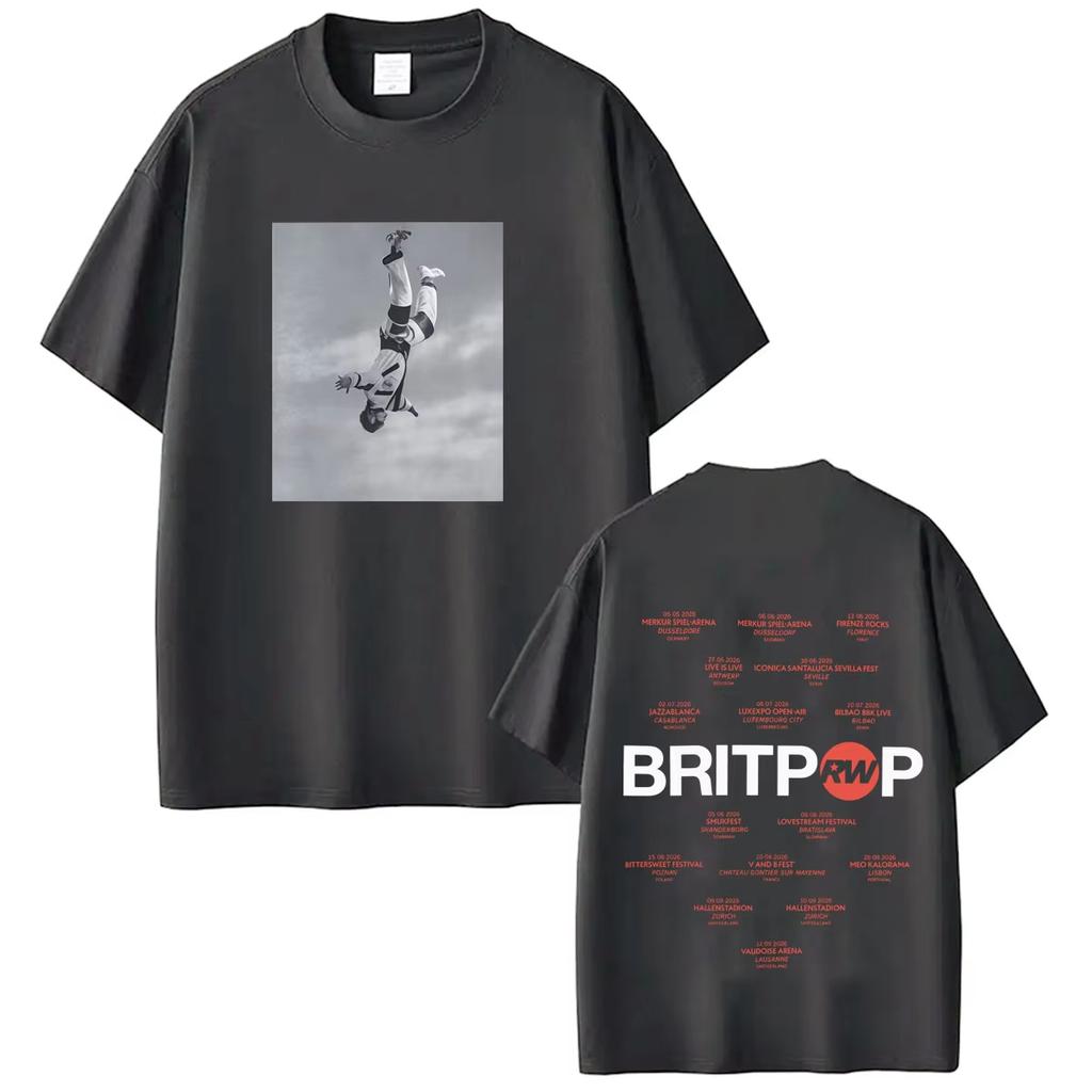Summer Hot Sale Robbie Williams Britpop Album 2026 Print T Shirts Y2k Unisex Unisex High Quality Harajuku Hip Hop Punk Tshirt