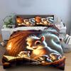 Cartoon Squirrel Family Decor Set Multiple Sizes Kid'S And Adults' Bedroom Exquisite 3Pc Bedding Set, Gift