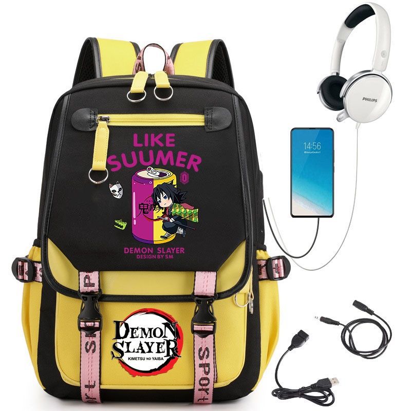 Demon Slayer Anime-Peripherie Rucksack stilvoller Anime-Themen-Schülerrucksack 0084