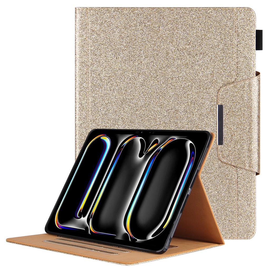 For iPad Pro 11 (2024) Case Adjustable Stand PU Leather Tablet Cover with Auto Wake/Sleep