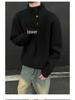 Men's Korean Style High Neck Sweater with Irregular Button Design – Trendy Oversized Knitwear