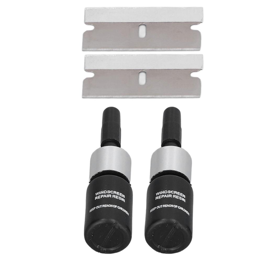 Lot de 2 liquides de réparation pour pare-brise de voiture, pour réparation de fissures, pour vitres de voiture