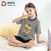 Yingbolun Summer Girls' Cotton Short Sleeved Shorts Set Girls' Home Clothes Girls' Big Girls' Pajamas
