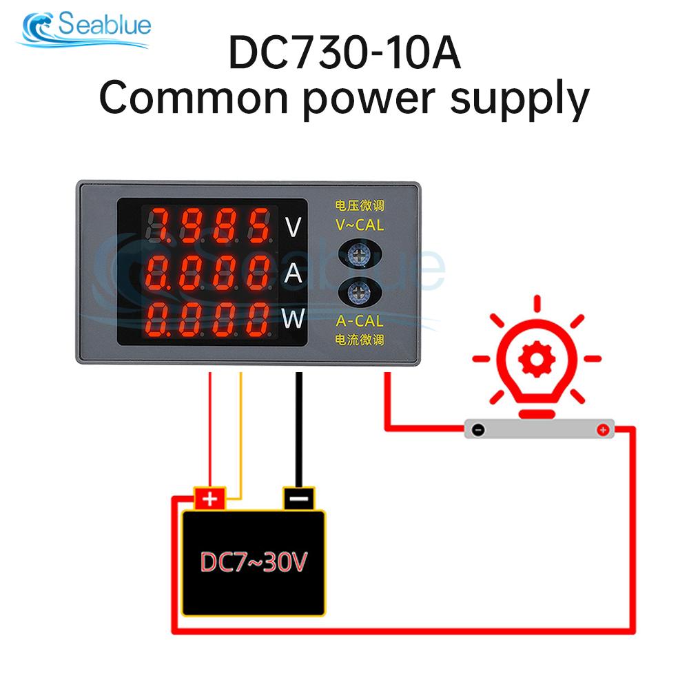 Adjustable LED Digital Display DC Voltage Ammeter Power Meter 0-100V 10A 1000W Multi-function Voltage Current Tester