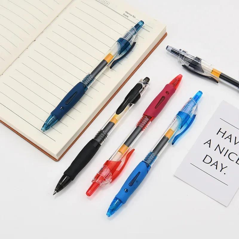 Retractable Gel Pen Set – Black/Red/Blue Ink Ballpoint, Refillable Writing Pens for Office & School