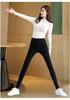 Schwarze Samt-Leggings mit hohem Bund für Damen, Skinny Fit, Übergröße, Schlankmachend, Warme Oberbekleidung für Herbst/Winter