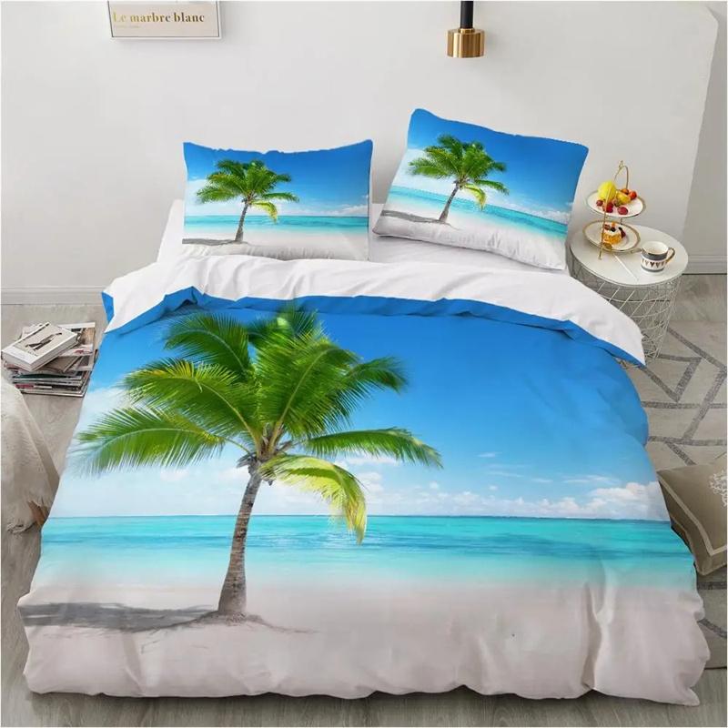 3D Bed Set Beautiful Beach Bedding Bed Sets Modern Quilt Cover+pillowcases Winter California King Bedding Sets Jogo De Cama Bed