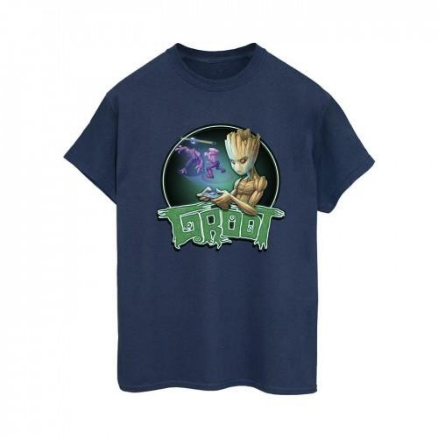 

Marvel Womens_Ladies Guardians Of The Galaxy Groot Gaming Ring Cotton Boyfriend T-Shirt S чёрный