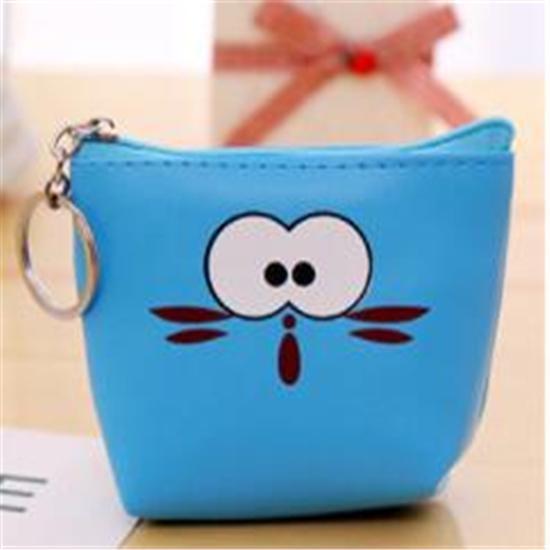 Cartoon Coin Purse Funny Face Cube PU Leather Coin Pen Case