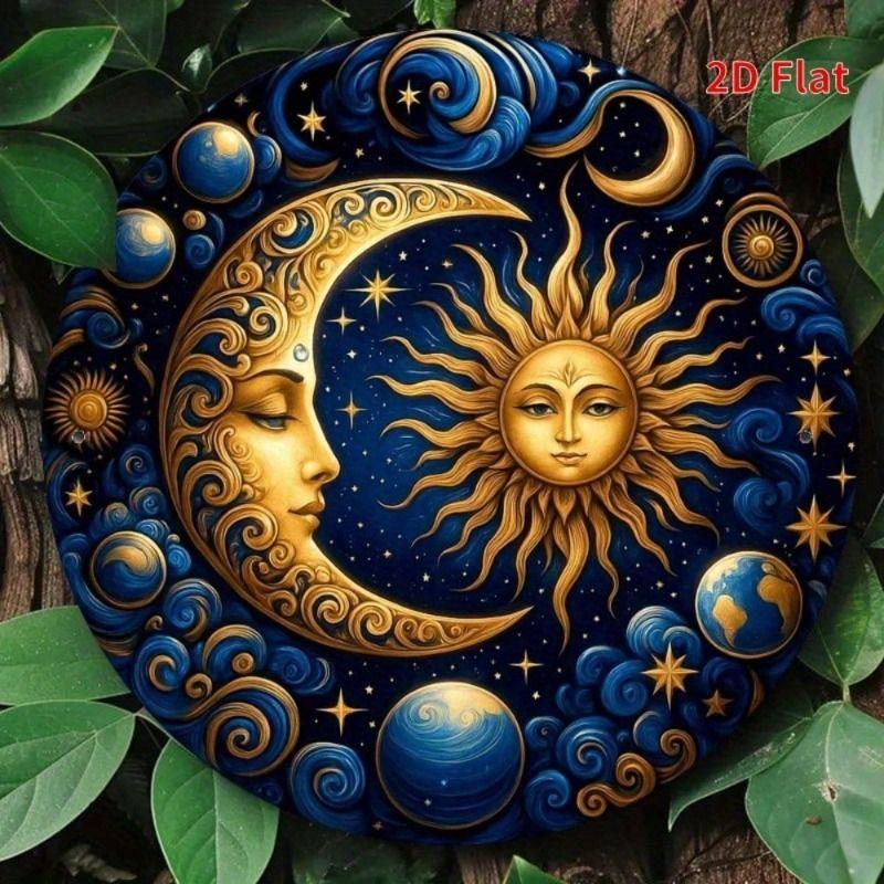 Round Retro Tin Sign Metal Wall Art 20x20cm for Living Room Balcony Home Decor