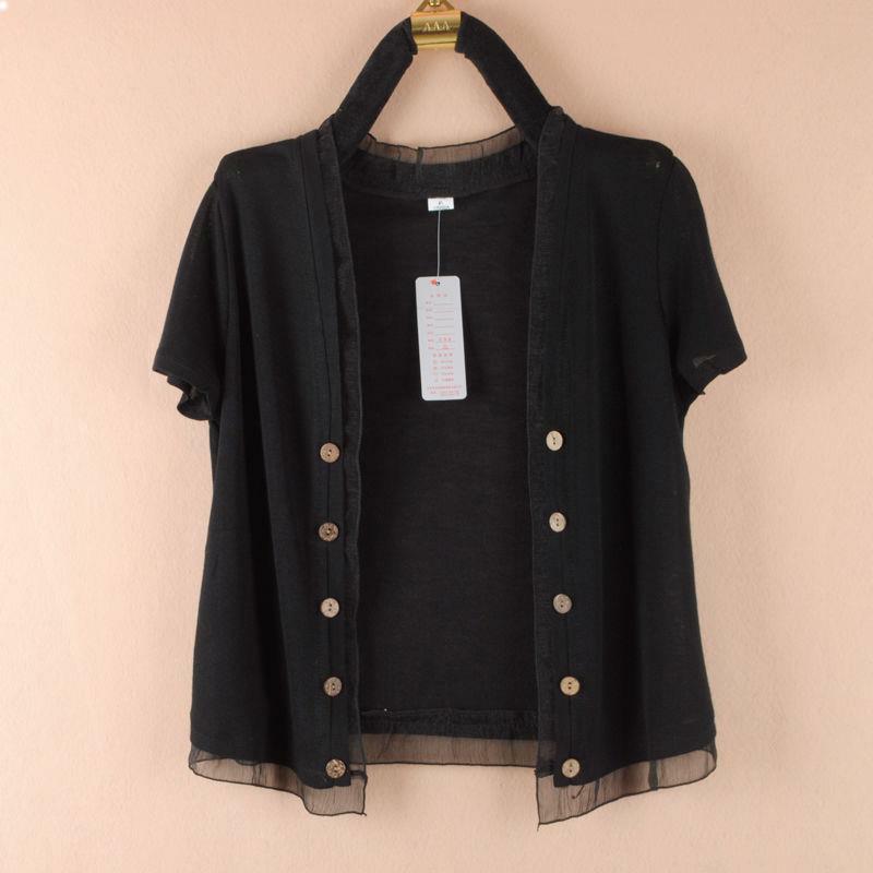 Spring Summer Women's Short Thin Long Sve Knitted Cardigan Outerwear Large Size Air Conditioning Shirt