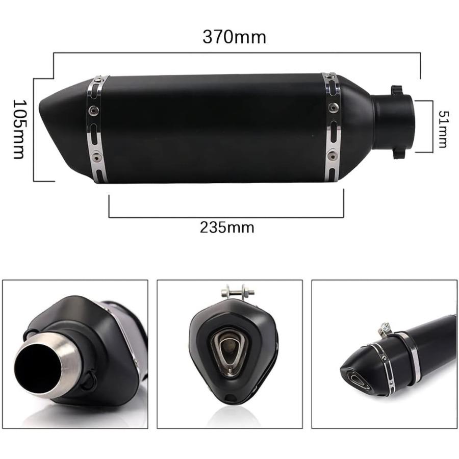Exhaust Muffler 1.52 Inch Inlet with Removable DB Killer for Street and Sport Motorcycles and Scooters Featuring 3851mm Diamete