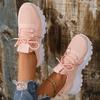 Large Size Women's White Shoes Summer Mesh Lace Sneakers Comfortable Low-top Running Shoes