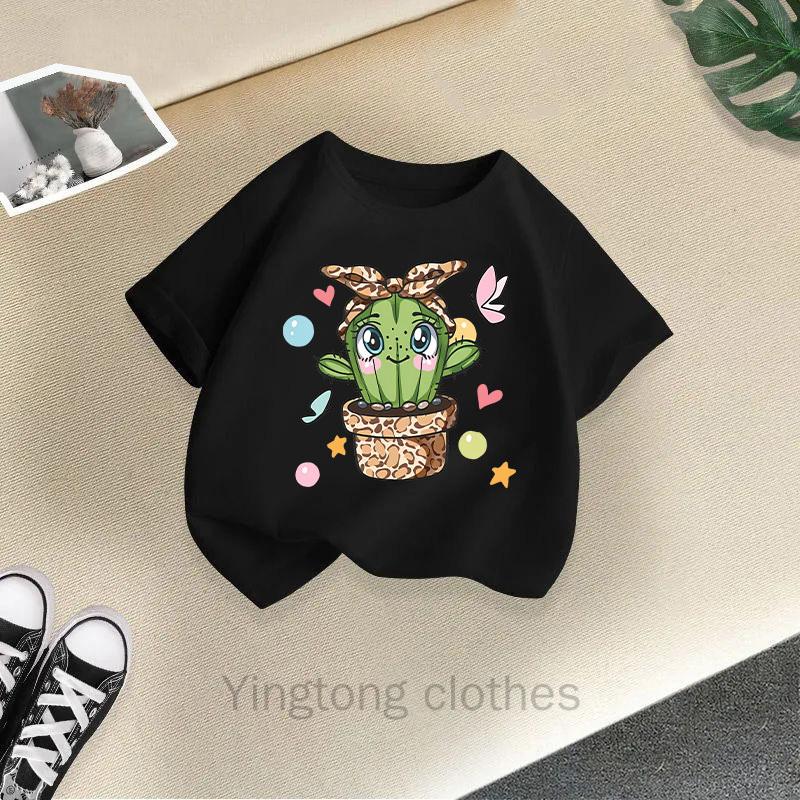 Summer Boys and Girls Short Sleeved T-shirt Cotton New Cartoon Printed Top Girls' Children's Clothing Trend