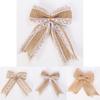 Christmas Bow Decor With Linen Fabric Handmade Holiday Diy Home Party Supplies