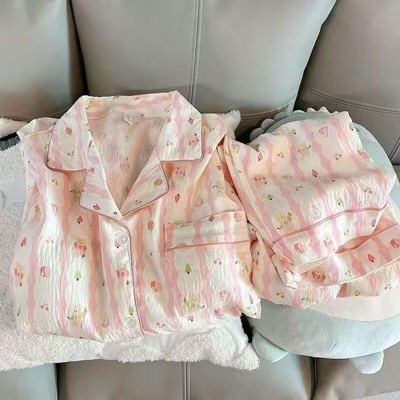 

Женский мультяшный пижамный комплект из облачного хлопка – Кардиган с длинным рукавом и брюки M