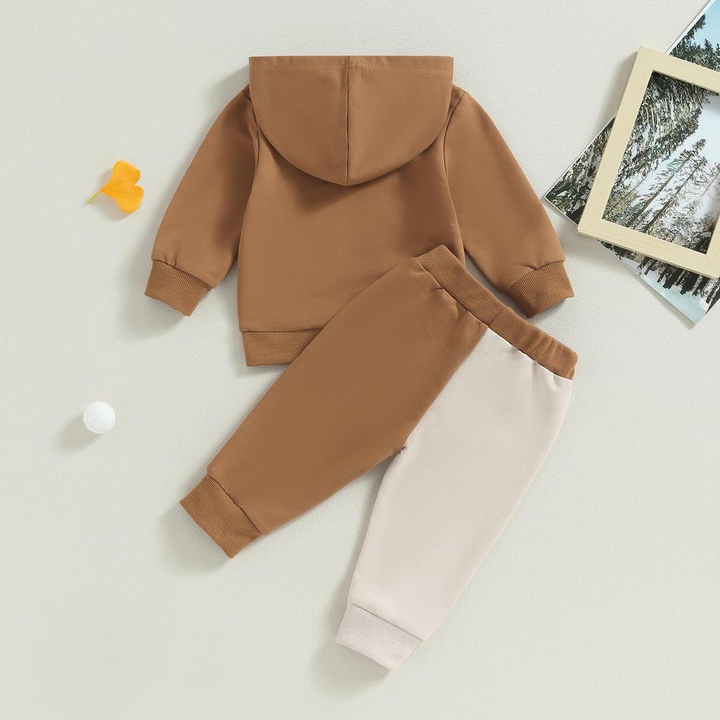 Baby Boy Fall Outfits Classic Long Sleeve 6M 12M 18M 24M 3Y Letter Print Hoodie + Pants Set Toddler Clothes