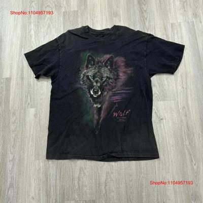 Vintage Wolf T Shirt Mens Extra Large XL Black 90s Nature Pathfinder Animals 1990s Vintage Washed Designer Clothes Casual