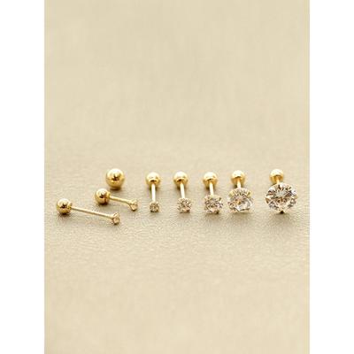 14K Zirkonia Piercing Ohrringe