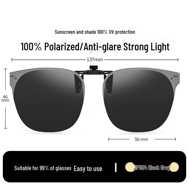 Occhiali da Sole Polarizzati Clip-On Ribaltabili da Uomo - Protezione UV per la Guida Giorno/Notte