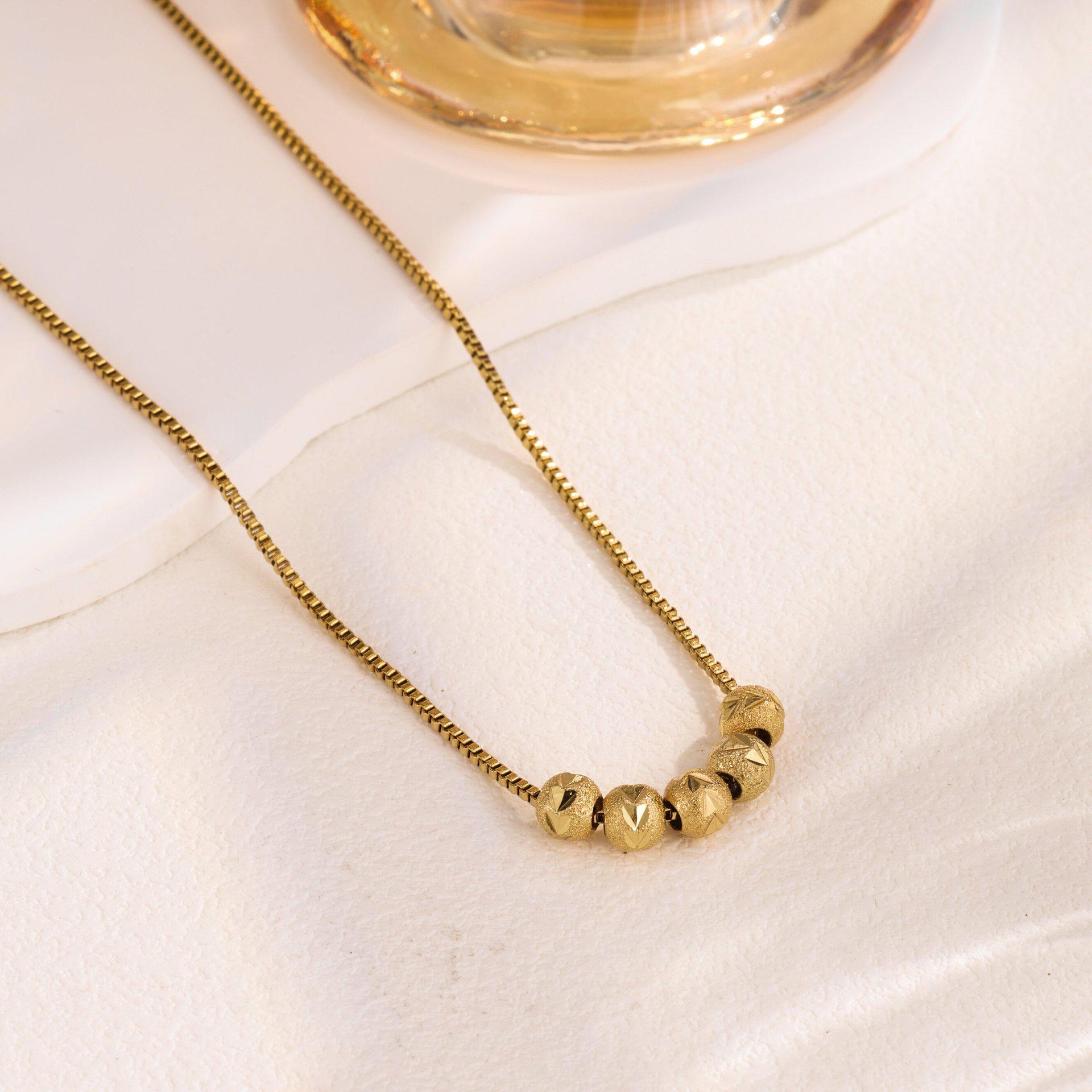 

Five Blessings 18K Gold Lucky Bead Necklace – Women s Trendy Fashion Choker, Non-Fading 18K золотой