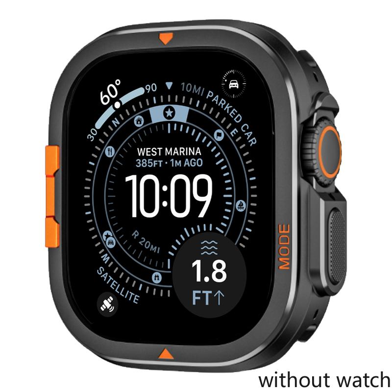 

Розкішний корпус з нержавіючої сталі для Apple Watch Ultra 3 2 1 49 мм S11 46 мм Металевий корпус для iwatch Series 11 10 46 мм Металеві аксесуари For Ultra 3 49mm чорний