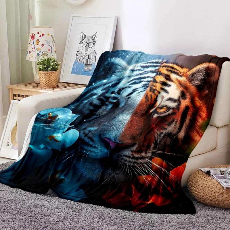3D Tiger Blanket Super Soft For Spring Autumn Modern Line Art Sherpa Blanket Bedspread Throw Travel Dropship Sumikko Gurashi
