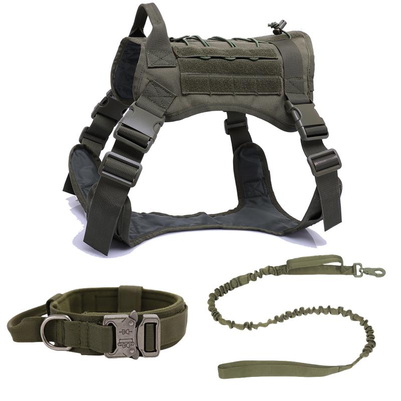 Tactisch Militair Vest voor Huisdieren Buiten Trainingsvest Hondentuig en Lijn Set Met Halsband Voor Middelgrote Grote Honden Duitse Herder