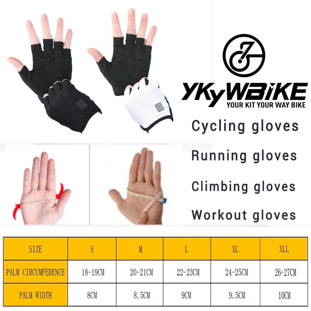 YKYWBIKE Cycling Gloves Men Women Half Finger Outdoors Sports Gloves Summer Road Bike Riding XRD Padding Bicycle Gloves 6