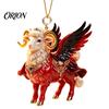 Holiday Tree Ornaments 2D Flat Christmas Sheep Hanging Ornament with Lanyard, Acrylic Decorations Pendant for Home Party Festive Decor And Seasonal