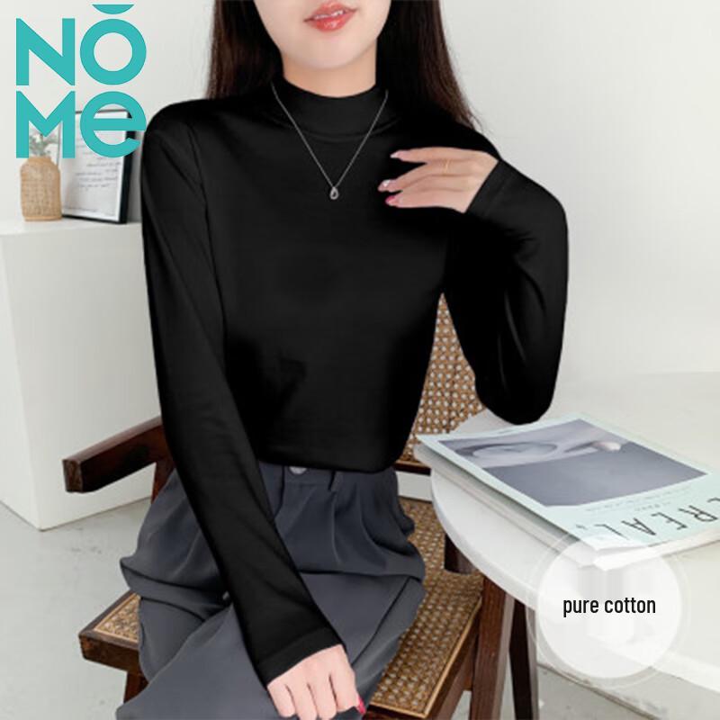 NOME Women s Slim-Fit Half-High Collar Long-Sleeve Base Layer Top S
