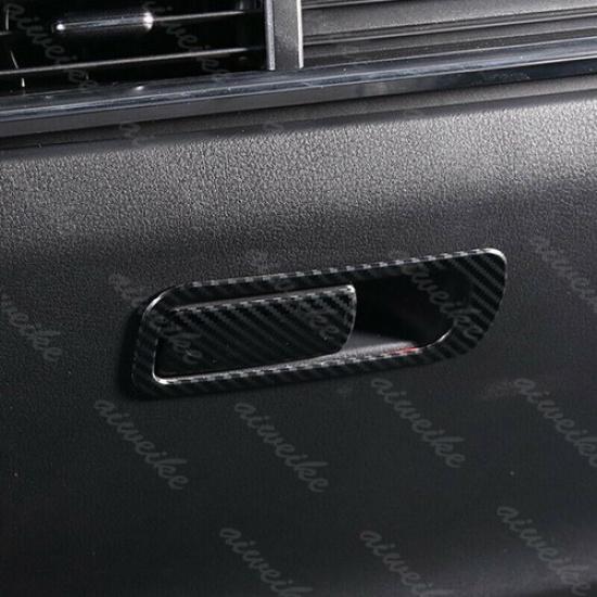 2Pcs Carbon Fiber Interior Storage Box Handle Cover Trim For Mazda 3 -2024