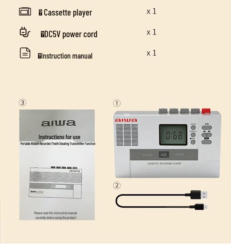 AIWA Classic Retro Cassette Player and Recorder