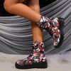 Fashion Plus Size Platform Modern Boots 2024 Shoes Female Ankle Women's Boots Women Mixed Colors Round Toe Med Heel Lace-up Shoes Women