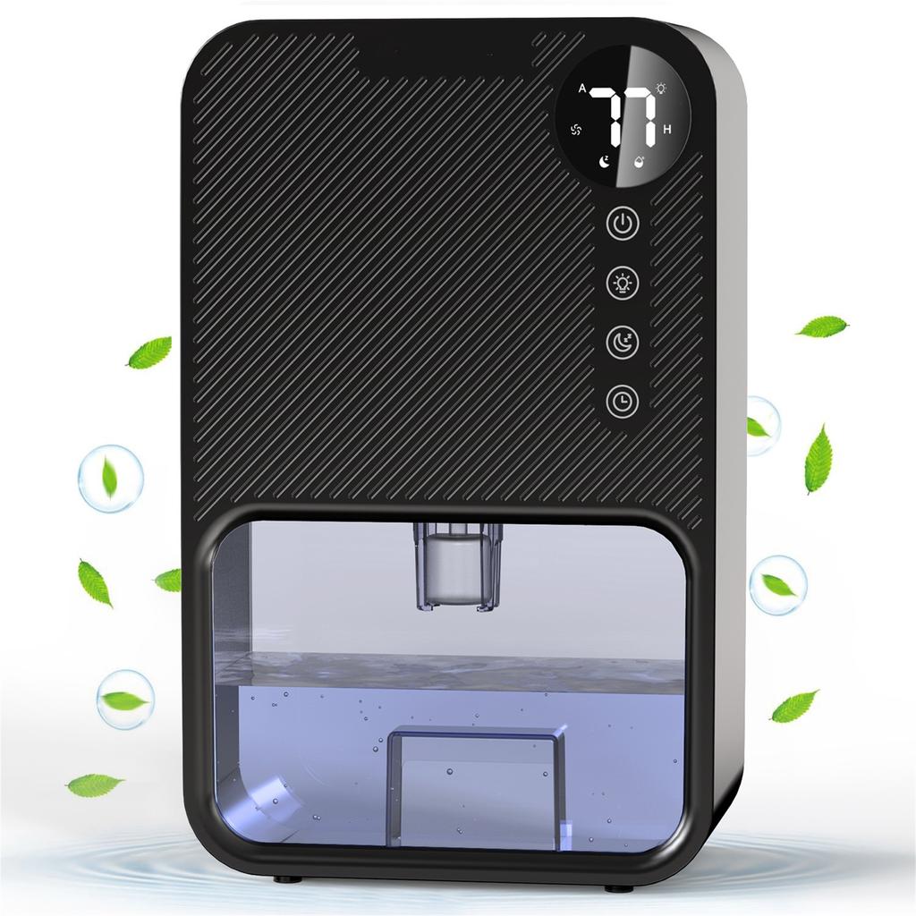 Osuszacz powietrza do piwnicy domowej 3800 ml zbiornik na wodę wyświetlacz LED osuszacz powietrza czarny, rozmiar pokoju: 20 m²