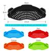 Kitchen Silicone Drainer Pasta Noodle Pot Colander With Clip Rice Vegetable Fruit Food Washing Draining Pan Strainer Gadgets