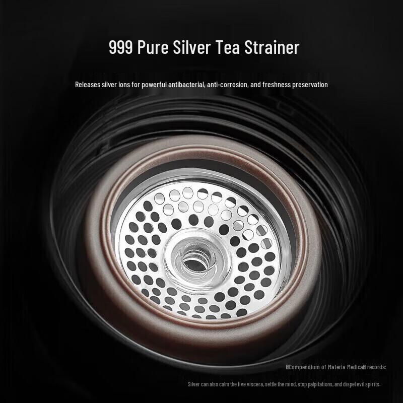 Temeike Ceramic Lined Thermo Mug with Silver Tea Infuser