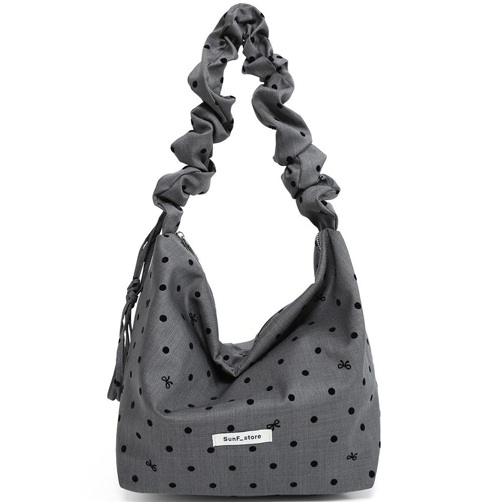 Neue gepunktete gefaltete Tasche, Damen-Tasche mit großem Fassungsvermögen, Umhängetasche, Hochwertige Tragetasche
