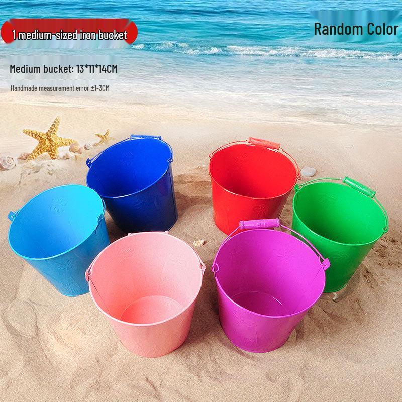 

Детский железный набор пляжных лопаток - 3 штуки для игры с песком и гравием Medium Iron Bucket