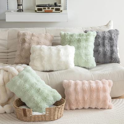 Winter Sofa Imitation Kaninchenfell Bubble Velvet Kissen Einfarbig Zuhause Schlafzimmer Musterzimmer Dekorative Kissenhülle
