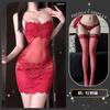 Sex underwear sexy temptation perspective mesh embroidery lace splicing suspender skirt women's nightdress