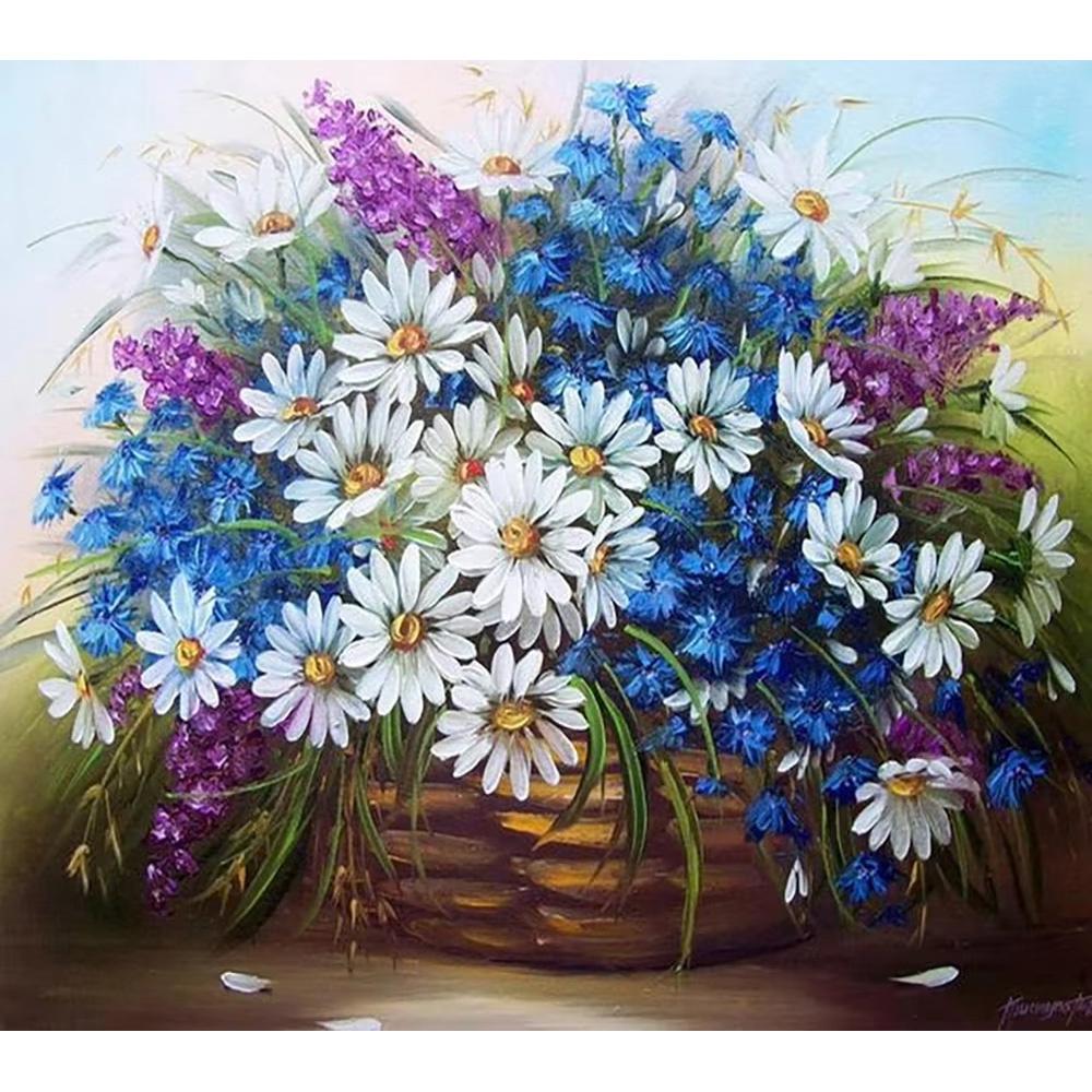 

DIY Алмазная картина Цветы Набор для вышивки крестом Мозаичное искусство Алмазная картина Полный круг Алмазное украшение для дома Round 30x40cm