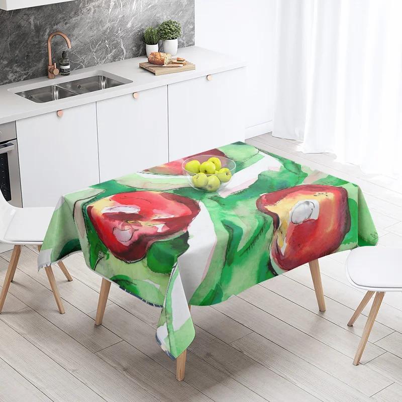 Food Theme Tablecloth Waterproof and Oil-proof Tablecloth Nordic Style Kitchen Tablecloth Modern Home Decoration